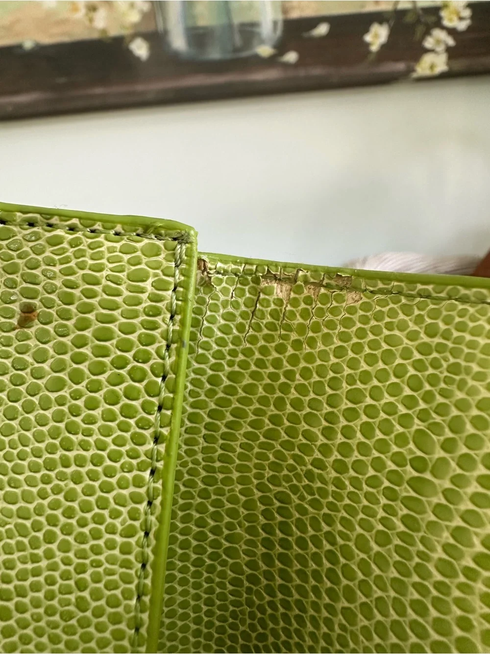 Fornash Lizard Embossed Lime Green Clutch